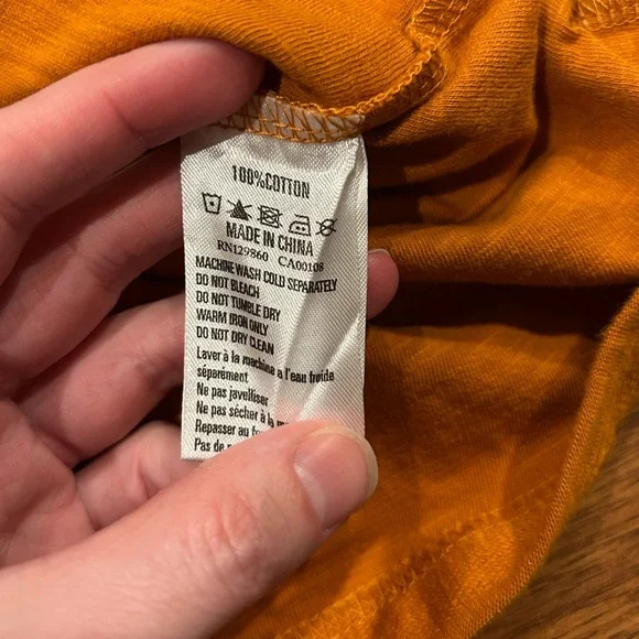 NWT Rhythm Dobby Striped Long Sleeve Shirt Orange Mens Size Medium Pocket - Picture 6 of 8